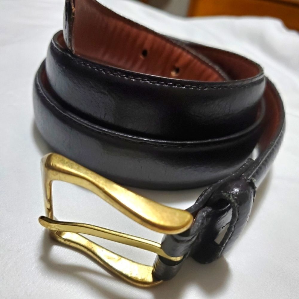 Jo's A Bank Black Leather Belt Size 42